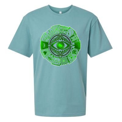 15 Fears Wheel Evil Green Eye Sueded Cloud Jersey T-Shirt