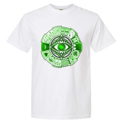 15 Fears Wheel Evil Green Eye Garment-Dyed Heavyweight T-Shirt