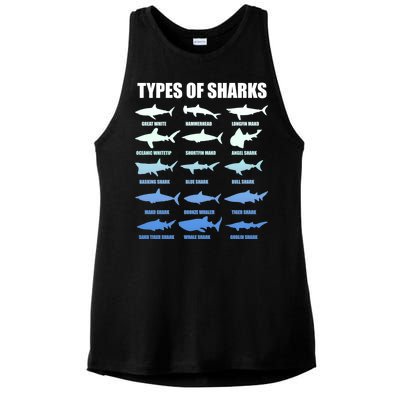 15 Types of Sharks Ladies PosiCharge Tri-Blend Wicking Tank