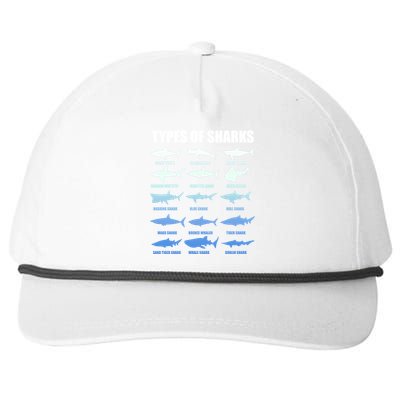 15 Types of Sharks Snapback Five-Panel Rope Hat