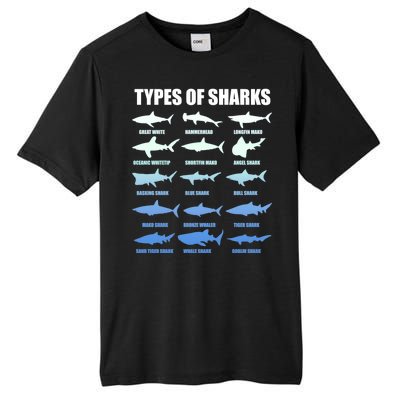 15 Types of Sharks Tall Fusion ChromaSoft Performance T-Shirt