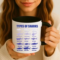 15 Types of Sharks Mug