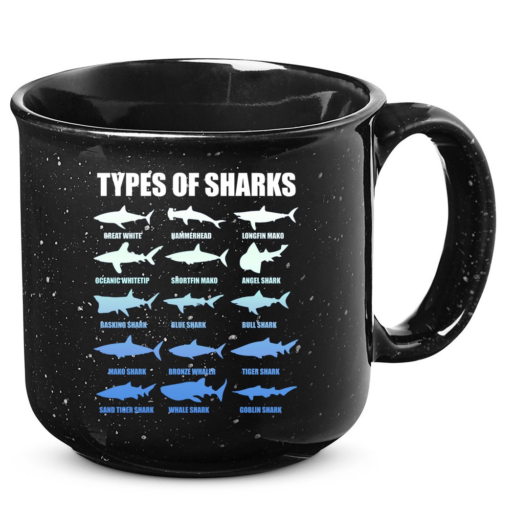 15 Types of Sharks 15oz Campfire Ceramic Mug
