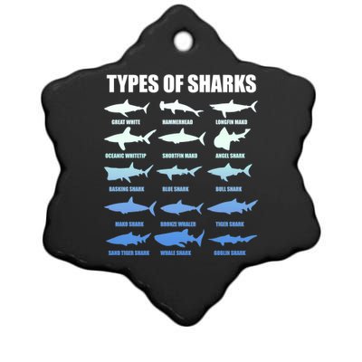 15 Types of Sharks Ceramic Star Ornament