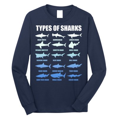 15 Types of Sharks Long Sleeve Shirt