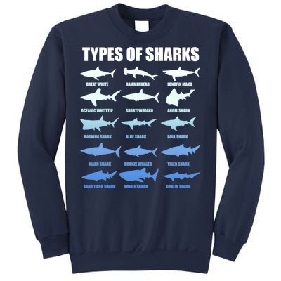 15 Types of Sharks Sweatshirt