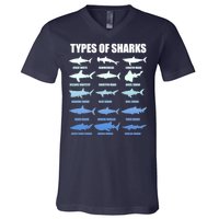 15 Types of Sharks V-Neck T-Shirt