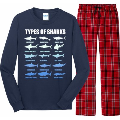 15 Types of Sharks Long Sleeve Pajama Set