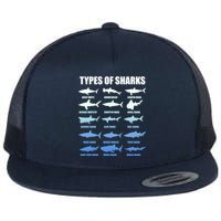 15 Types of Sharks Flat Bill Trucker Hat