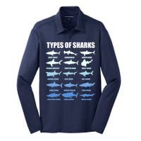 15 Types of Sharks Silk Touch Performance Long Sleeve Polo