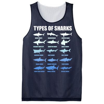 15 Types of Sharks Mesh Reversible Basketball Jersey Tank