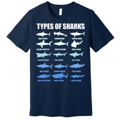 15 Types of Sharks Premium T-Shirt