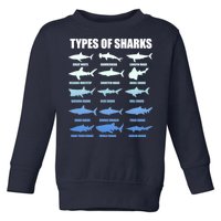 15 Types of Sharks Toddler Sweatshirt