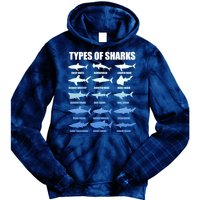 15 Types of Sharks Tie Dye Hoodie