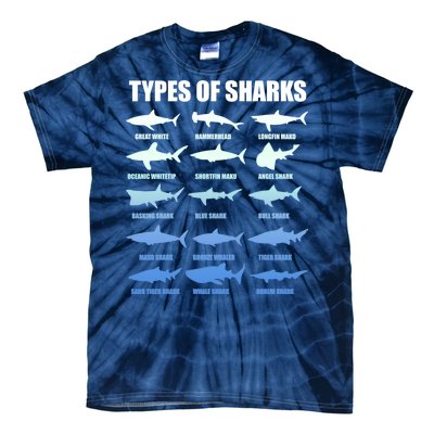 15 Types of Sharks Tie-Dye T-Shirt