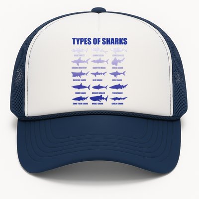 15 Types of Sharks Trucker Hat