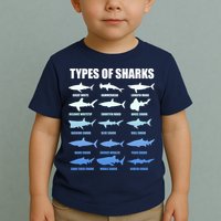 15 Types of Sharks Toddler T-Shirt