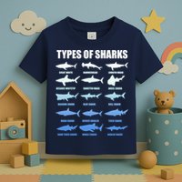 15 Types of Sharks Toddler T-Shirt