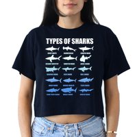 15 Types of Sharks Crop Top