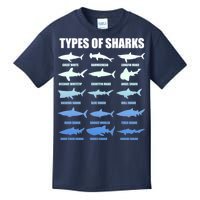 15 Types of Sharks Kids T-Shirt