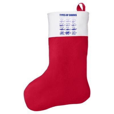 15 Types of Sharks Felt Holiday Christmas Stocking