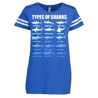 15 Types of Sharks Enza Ladies Jersey Football T-Shirt