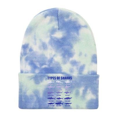 15 Types of Sharks Tie Dye 12in Knit Beanie