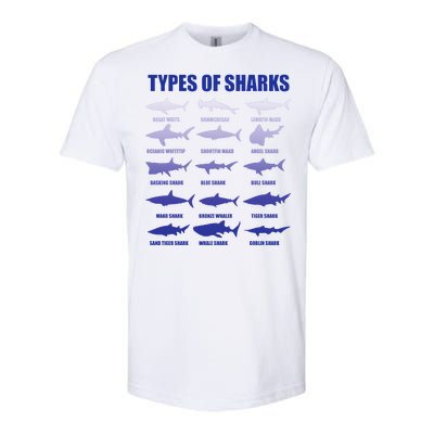 15 Types of Sharks Softstyle CVC T-Shirt