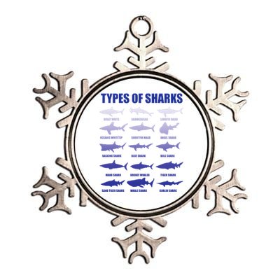 15 Types of Sharks Metallic Star Ornament