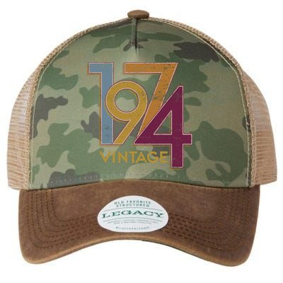 1974 50th Birthday Happy Birthday Vintage Legacy Tie Dye Trucker Hat
