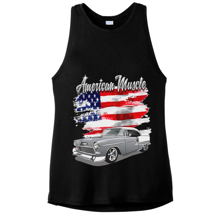 1955 55 Bel Air Classic Vintage Muscle Car Ladies PosiCharge Tri-Blend Wicking Tank