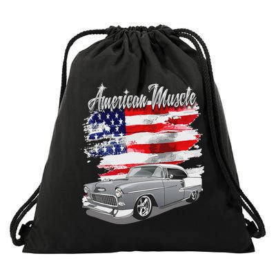 1955 55 Bel Air Classic Vintage Muscle Car Drawstring Bag