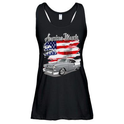 1955 55 Bel Air Classic Vintage Muscle Car Ladies Essential Flowy Tank