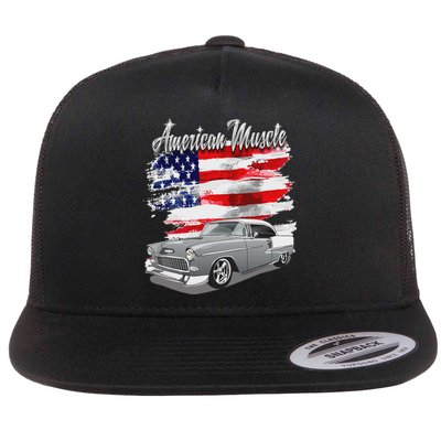 1955 55 Bel Air Classic Vintage Muscle Car Flat Bill Trucker Hat