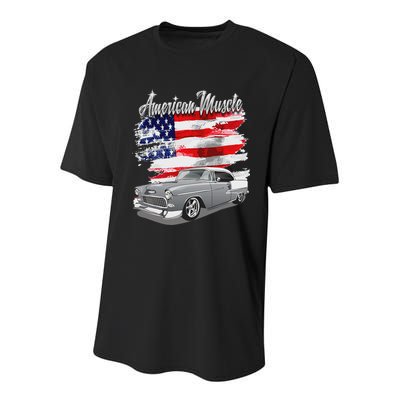 1955 55 Bel Air Classic Vintage Muscle Car Youth Performance Sprint T-Shirt