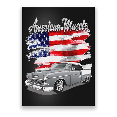 1955 55 Bel Air Classic Vintage Muscle Car Poster