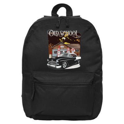 1955 55 Bel Air Classic Vintage Muscle Car Old School 16 in Basic Backpack
