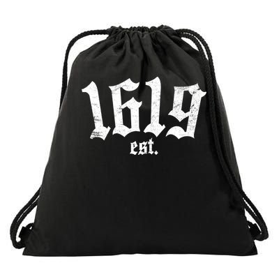 1619 Established African American Vintage Drawstring Bag