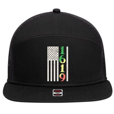 1619 Our Ancestors African American Pride Flag 7 Panel Mesh Trucker Snapback Hat