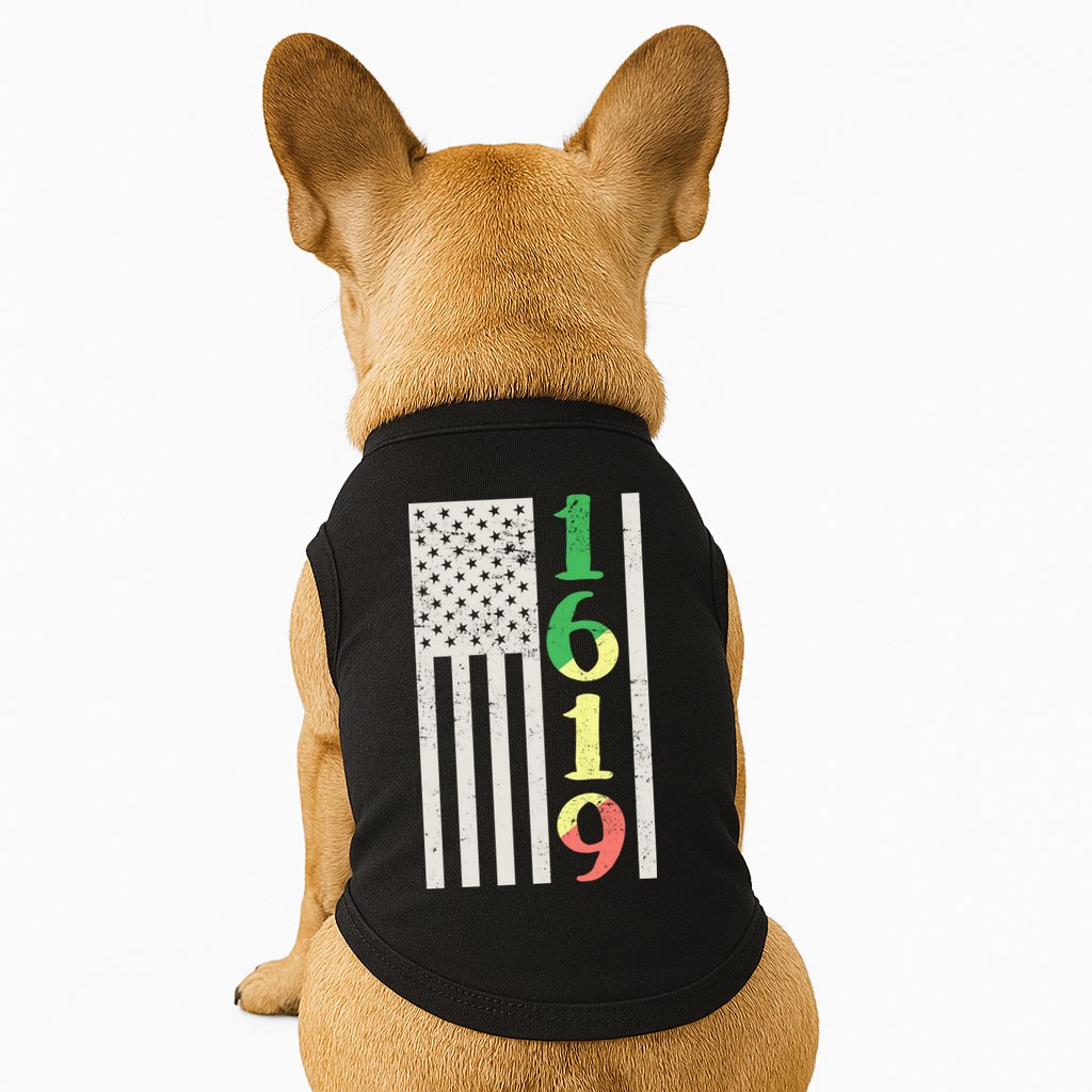 1619 Our Ancestors African American Pride Flag Doggie Tank