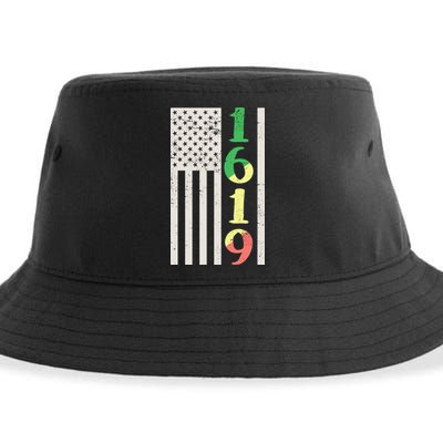 1619 Our Ancestors African American Pride Flag Sustainable Bucket Hat