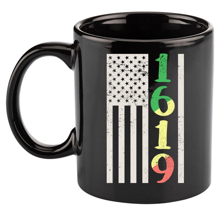 1619 Our Ancestors African American Pride Flag 11oz C Handle Ceramic Mug