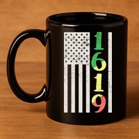 1619 Our Ancestors African American Pride Flag 11oz C Handle Ceramic Mug