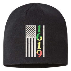 1619 Our Ancestors African American Pride Flag Sustainable Beanie