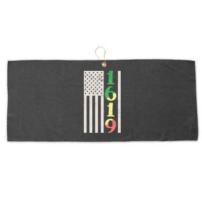 1619 Our Ancestors African American Pride Flag Large Microfiber Waffle Golf Towel