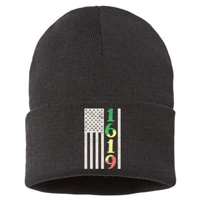 1619 Our Ancestors African American Pride Flag Sustainable Knit Beanie