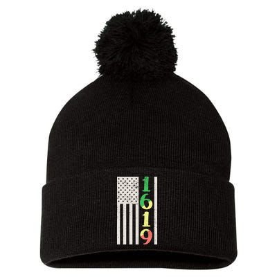 1619 Our Ancestors African American Pride Flag Pom Pom 12in Knit Beanie