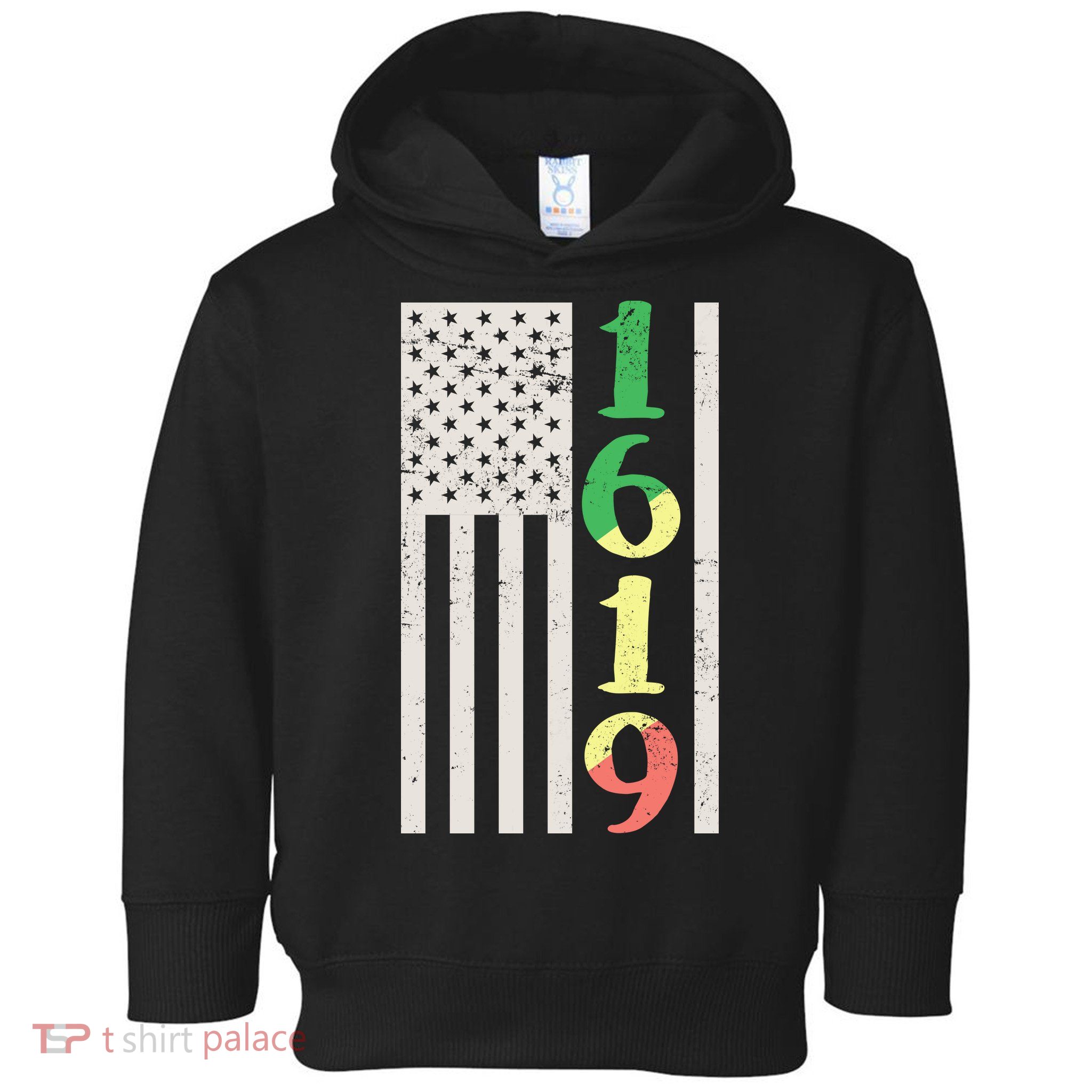 1619 Our Ancestors African American Pride Flag Toddler Hoodie