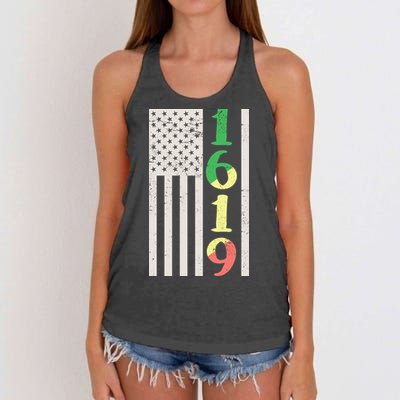 1619 Our Ancestors African American Pride Flag Women's Knotted Racerback Tank
