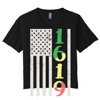 1619 Our Ancestors African American Pride Flag Women's Crop Top Tee